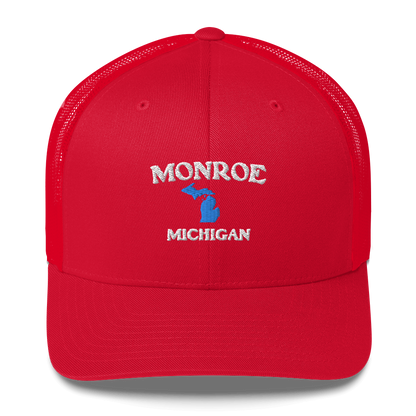 'Monroe Michigan' Trucker Hat (w/ Michigan Outline)