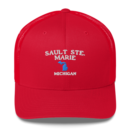 'Sault Ste. Marie' Trucker Hat (w/ Michigan Outline)