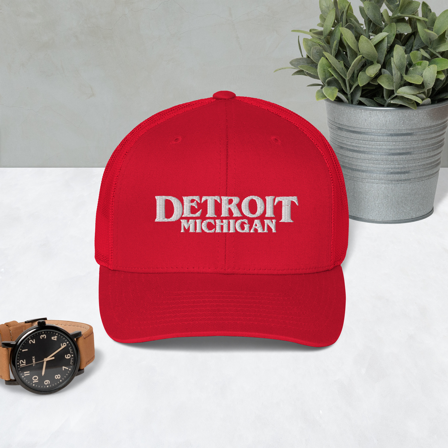 'Detroit Michigan' Trucker Hat (1980s Drama Parody)