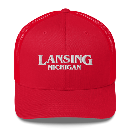 'Lansing Michigan' Trucker Hat (1980s Drama Parody)