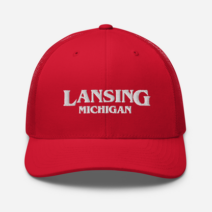 'Lansing Michigan' Trucker Hat (1980s Drama Parody)