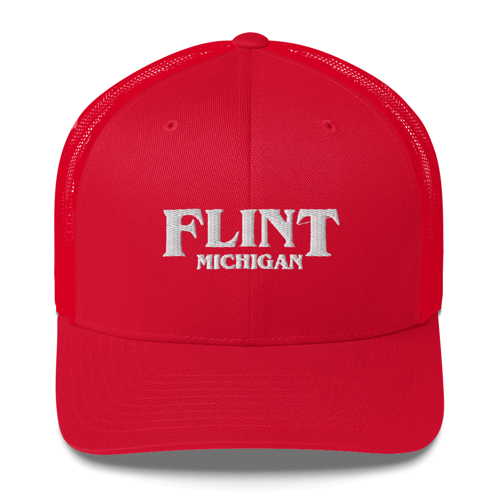 'Flint Michigan' Trucker Hat (1980s Drama Parody)