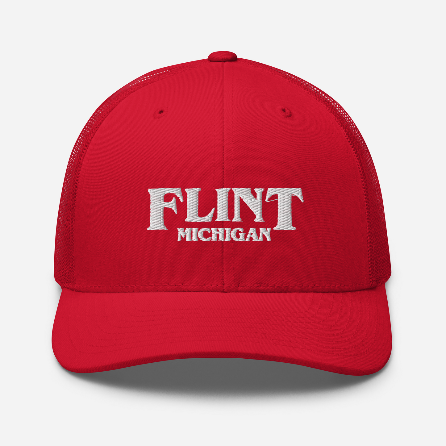 'Flint Michigan' Trucker Hat (1980s Drama Parody)