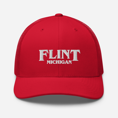 'Flint Michigan' Trucker Hat (1980s Drama Parody)