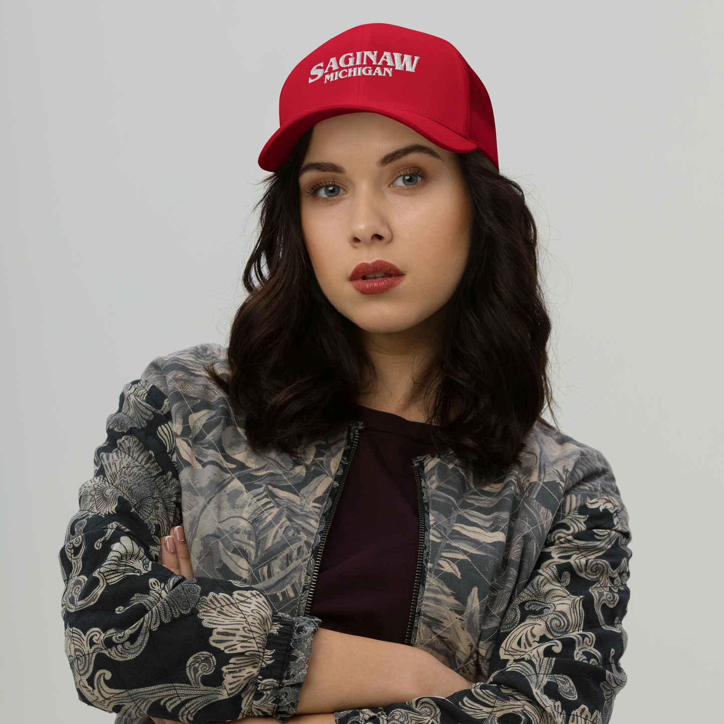 'Saginaw Michigan' Trucker Hat (1980s Drama Parody)