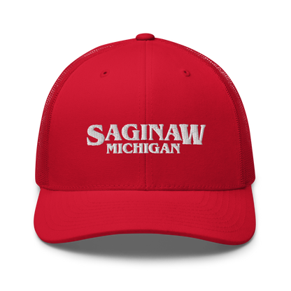 'Saginaw Michigan' Trucker Hat (1980s Drama Parody)