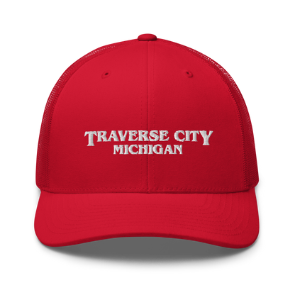 'Traverse City Michigan' Trucker Hat (1980s Drama Parody)