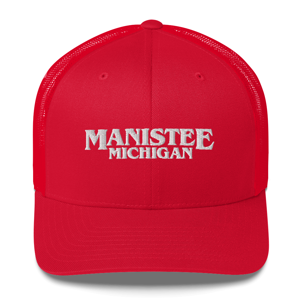 'Manistee Michigan' Trucker Hat (1980s Drama Parody)