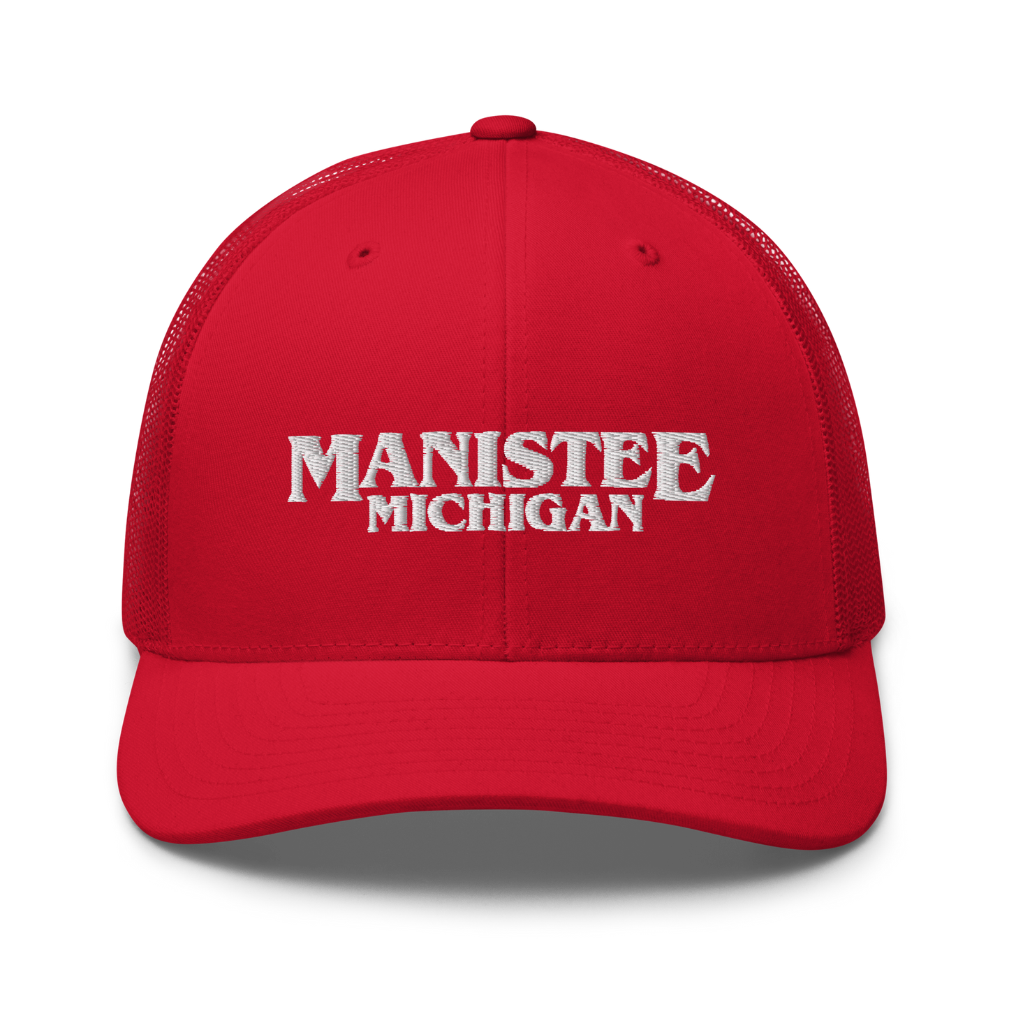 'Manistee Michigan' Trucker Hat (1980s Drama Parody)