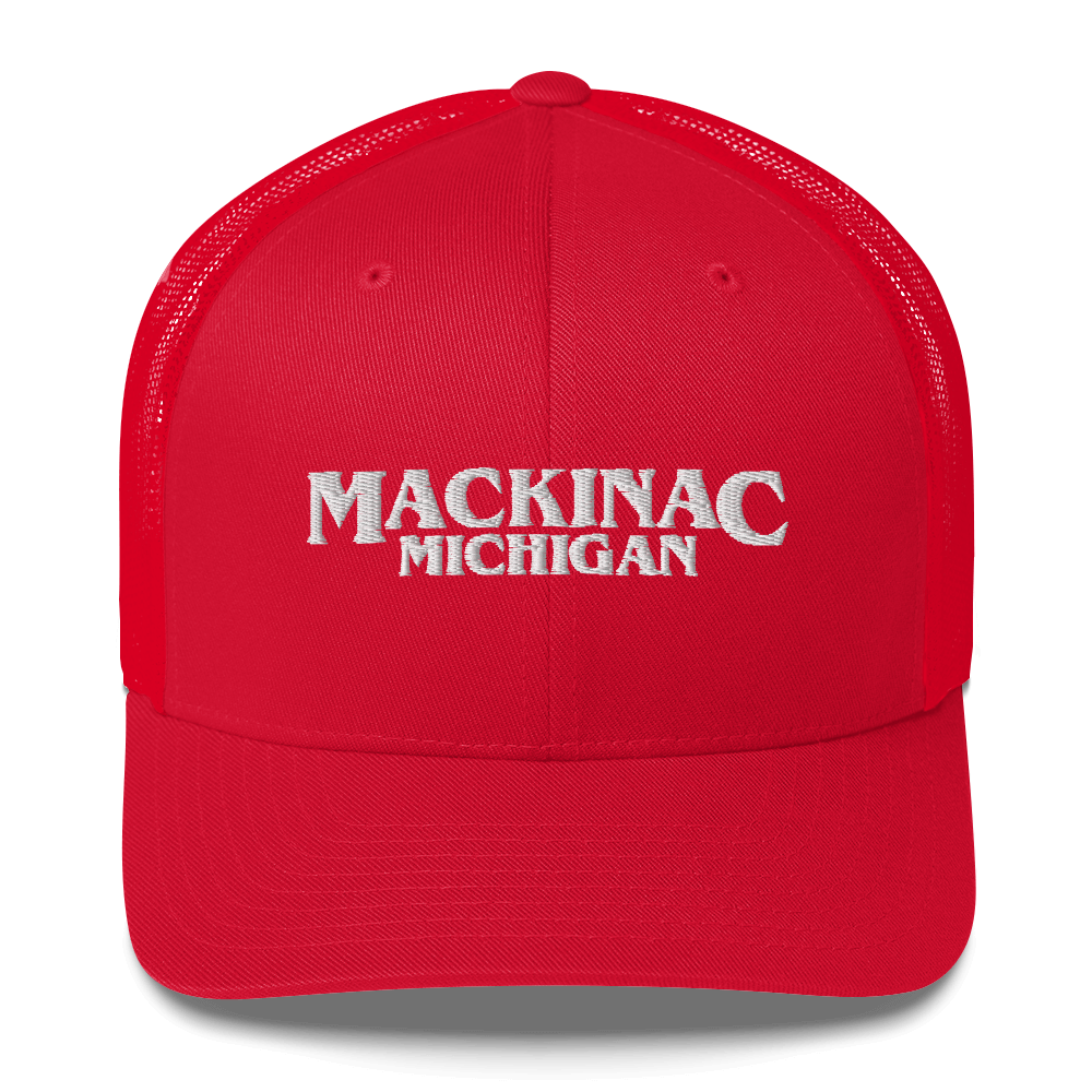 'Mackinac Michigan' Trucker Hat (1980s Drama Parody)