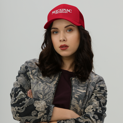 'Mackinac Michigan' Trucker Hat (1980s Drama Parody)