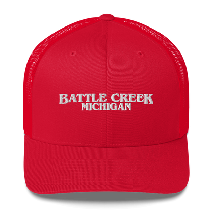 'Battle Creek Michigan' Trucker Hat (1980s Drama Parody)