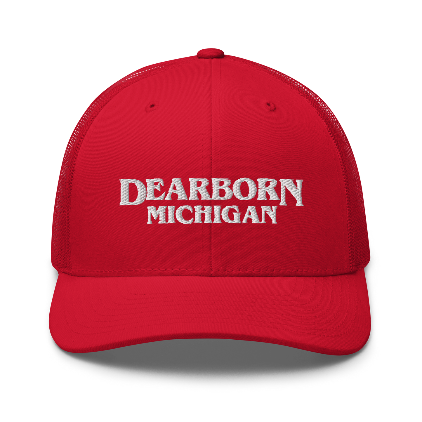 'Dearborn Michigan' Trucker Hat (1980s Drama Parody)