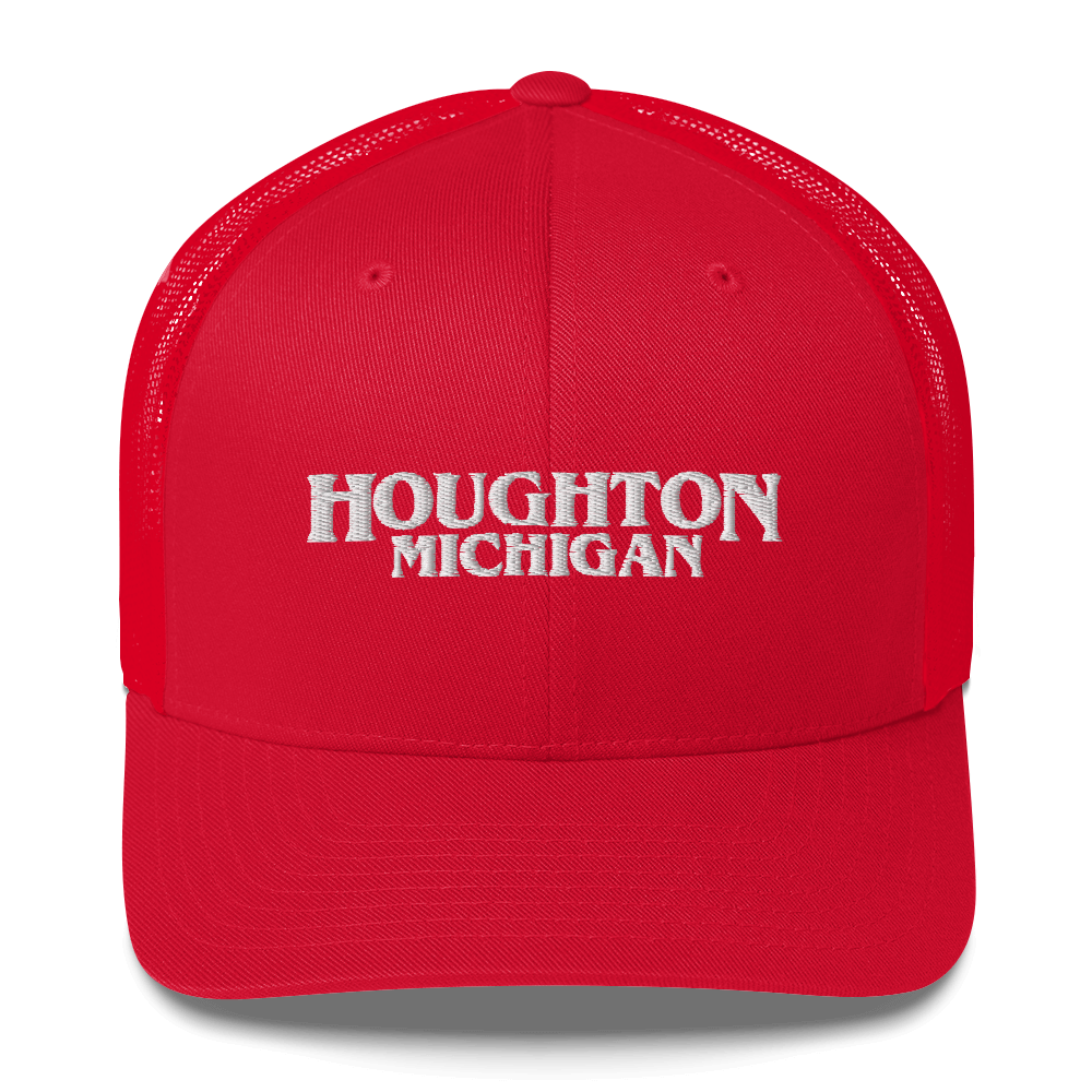 'Houghton Michigan' Trucker Hat (1980s Drama Parody)