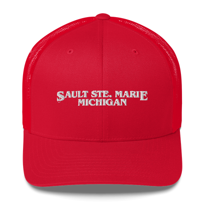 'Sault Ste. Marie Michigan' Trucker Hat (1980s Drama Parody)