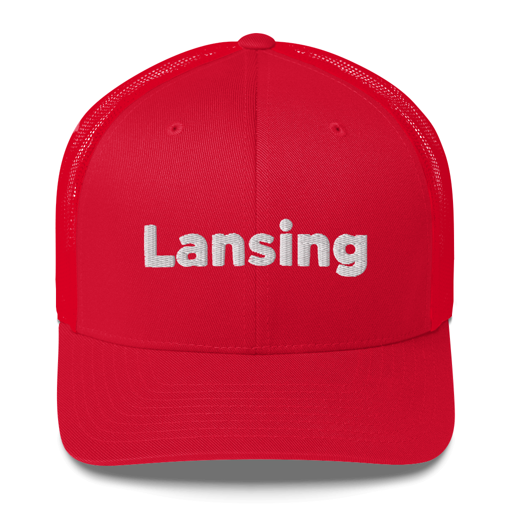 'Lansing' Trucker Hat | White/Black Embroidery