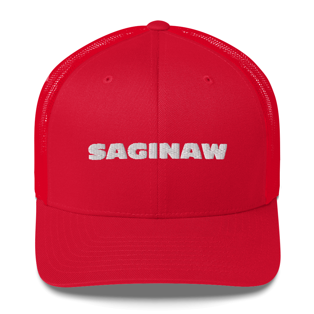 'Saginaw' Trucker Hat | White/Black Embroidery