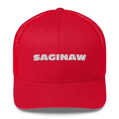 'Saginaw' Trucker Hat | White/Black Embroidery