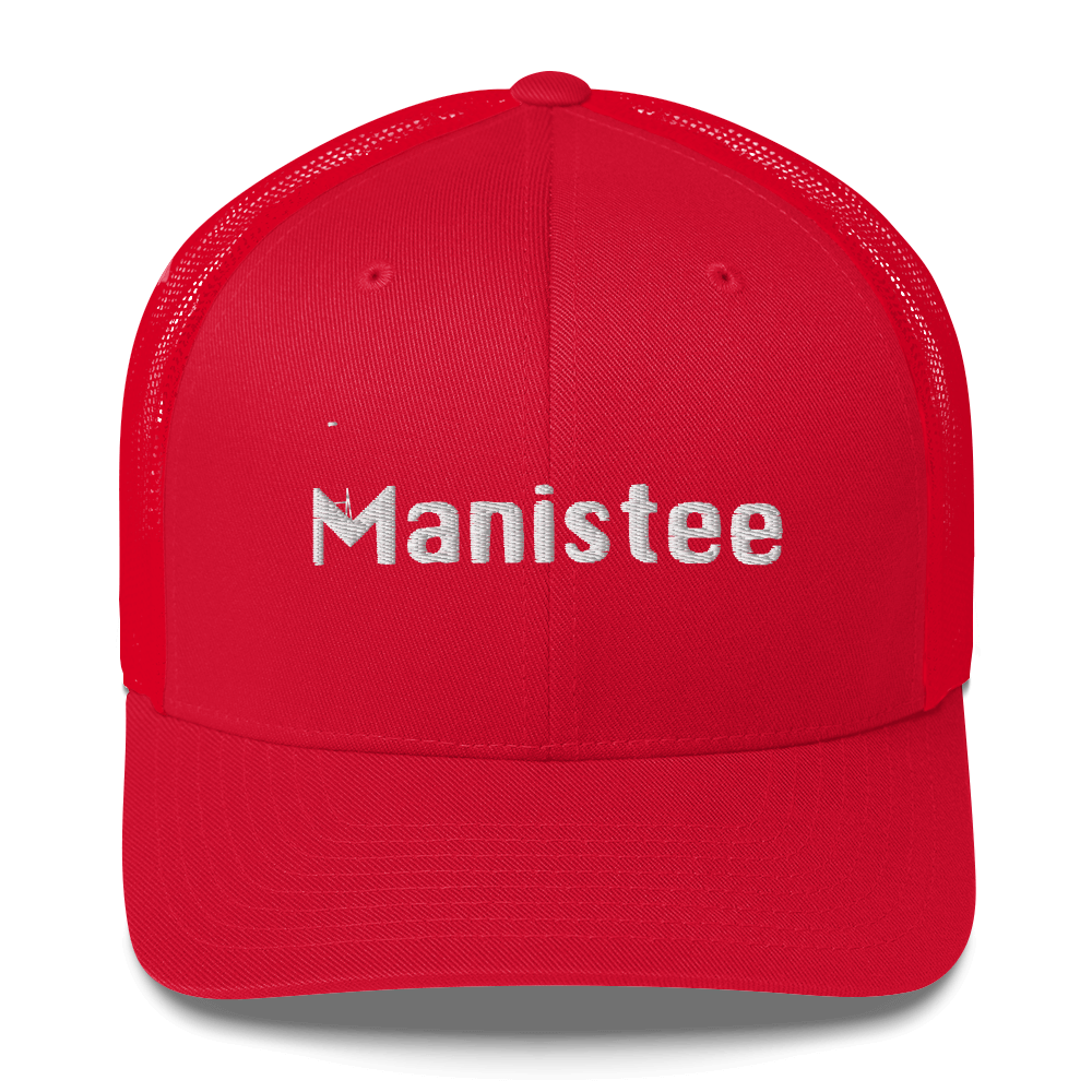 'Manistee' Trucker Hat | White/Black Embroidery