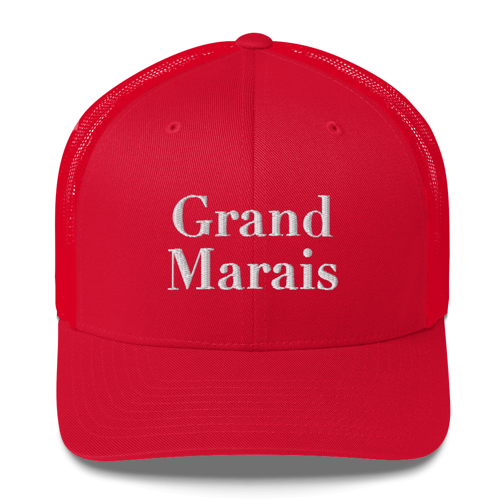 'Grand Marais' Trucker Hat | White/Black Embroidery