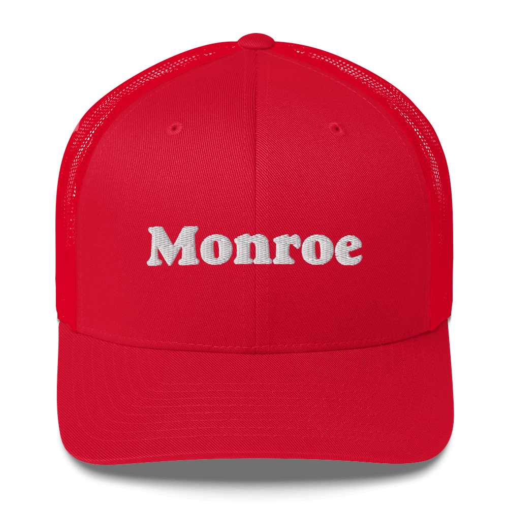 'Monroe' Trucker Hat | White/Black Embroidery