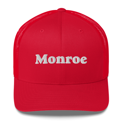 'Monroe' Trucker Hat | White/Black Embroidery