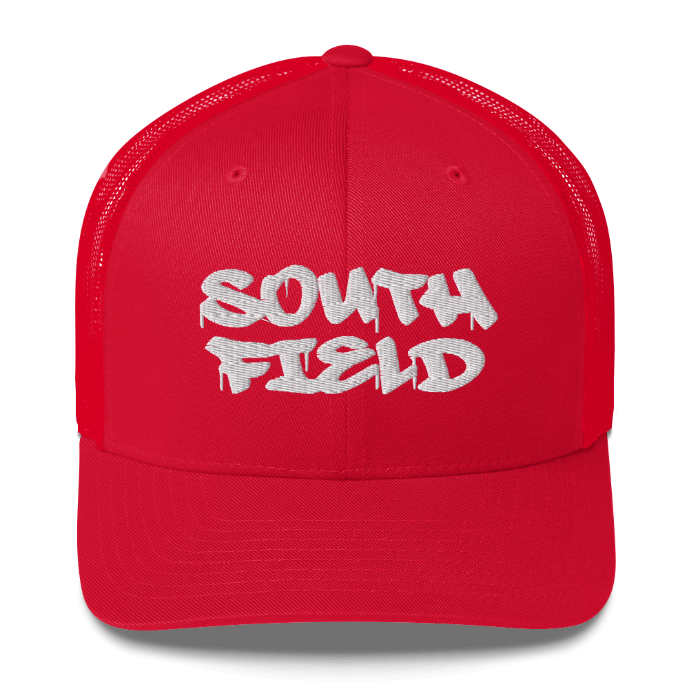 'Southfield' Trucker Hat | White/Black Embroidery