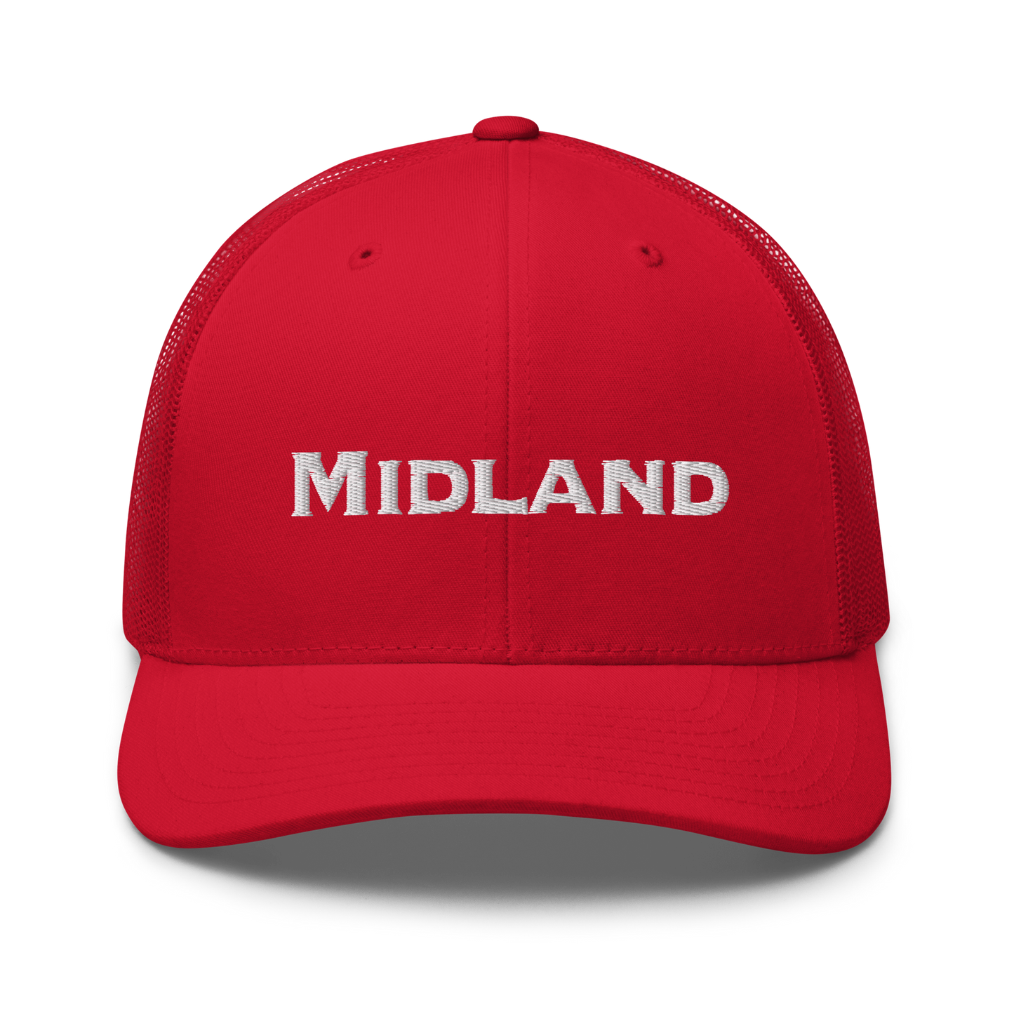 'Midland' Trucker Hat | White/Red Embroidery