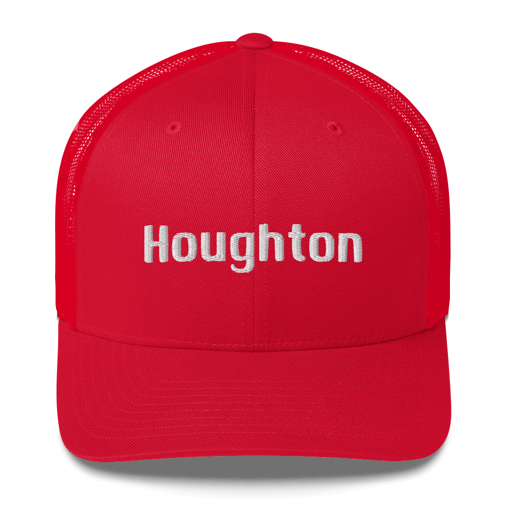 'Houghton' Trucker Hat | White/Black Embroidery