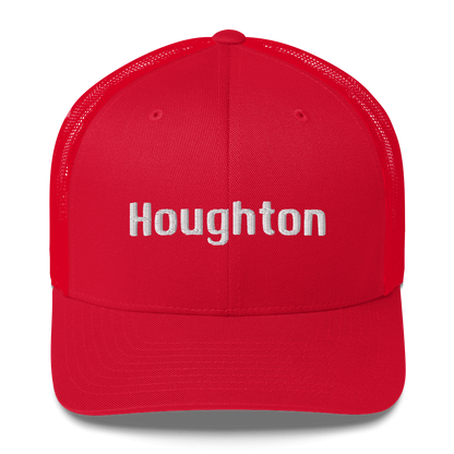 'Houghton' Trucker Hat | White/Black Embroidery