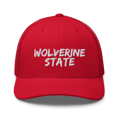 Michigan 'Wolverine State' Trucker Hat (Angry Brush Font)