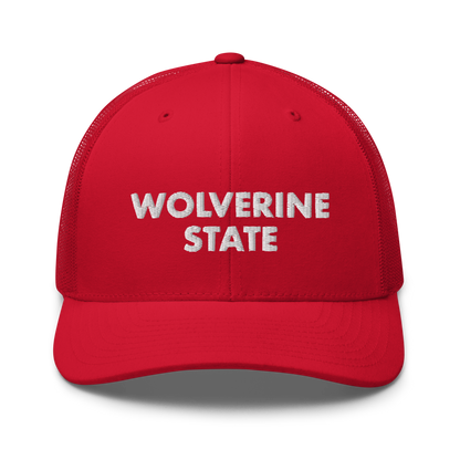 Michigan 'Wolverine State' Trucker Hat (Geometric Sans Font)