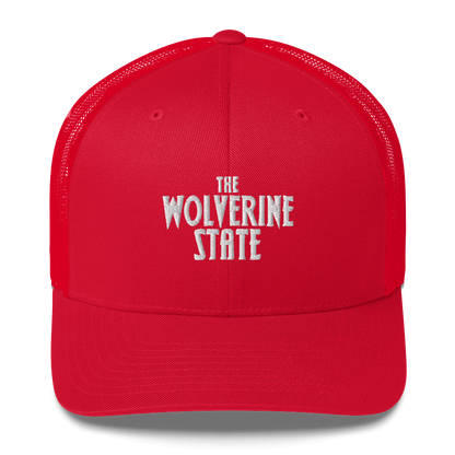 Michigan 'The Wolverine State' Trucker Hat (Vicious Mustelid Font)