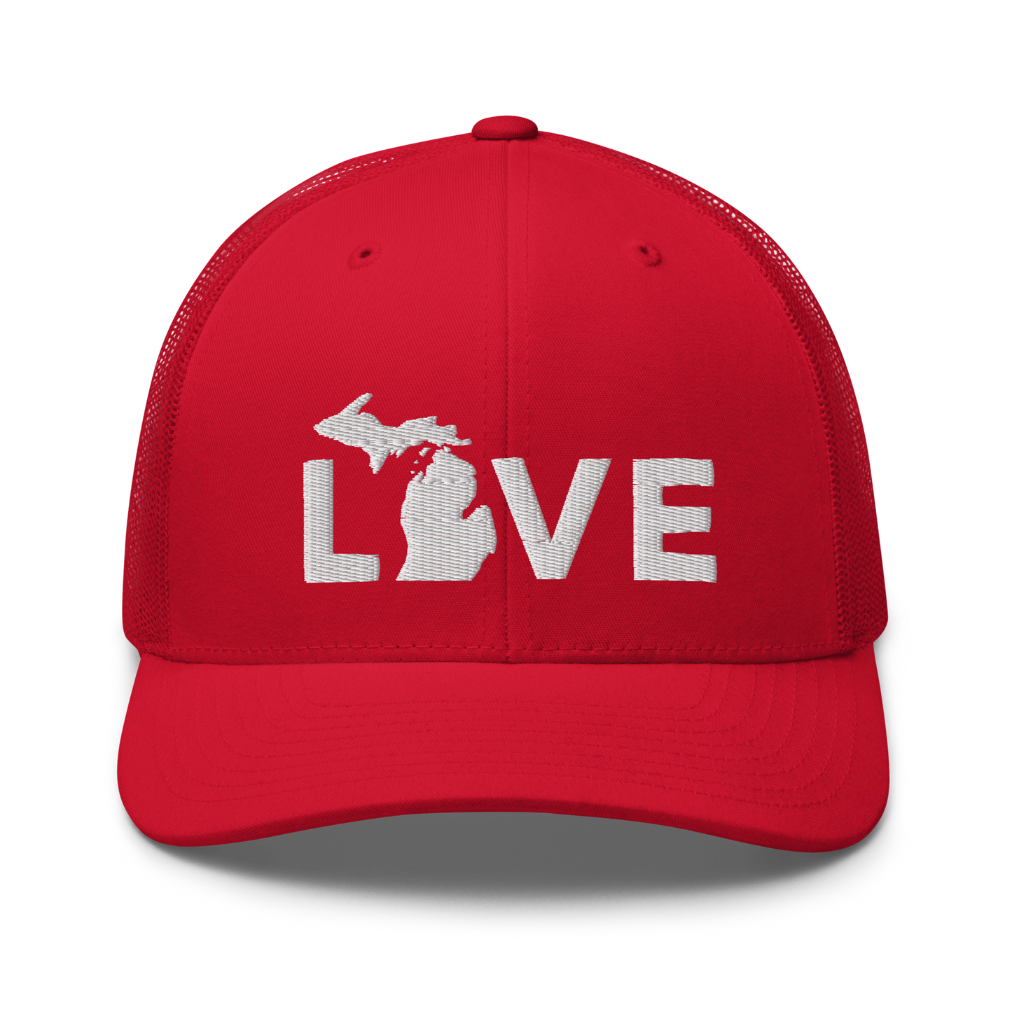 Michigan 'Love' Trucker Hat (Geometric Sans Font)