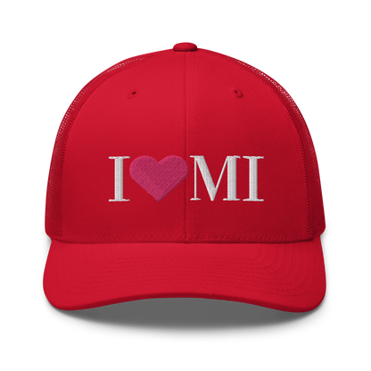 Michigan 'I ❤️ MI' Trucker Hat (Didone Font)