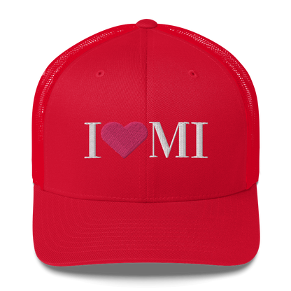 Michigan 'I ❤️ MI' Trucker Hat (Didone Font)