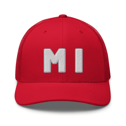 Michigan 'MI' Trucker Hat (1940s Baseball Font)