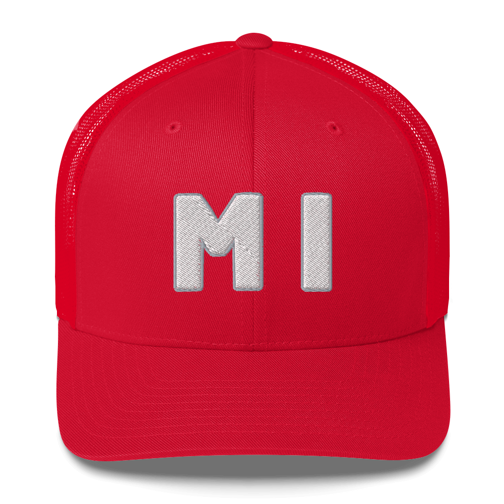 Michigan 'MI' Trucker Hat (1940s Baseball Font)