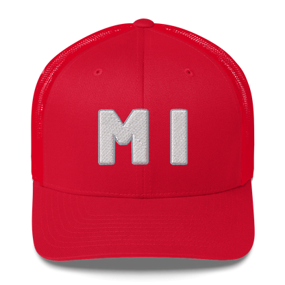 Michigan 'MI' Trucker Hat (1940s Baseball Font)