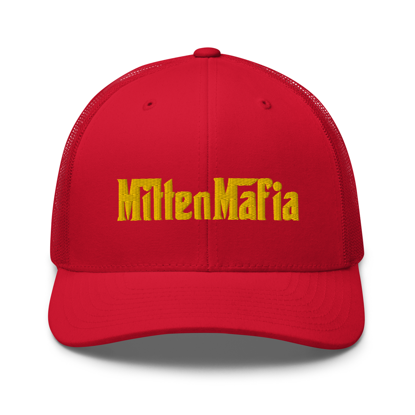 Michigan 'MittenMafia' Trucker Hat (Gangster Font) | Gold Embroidery