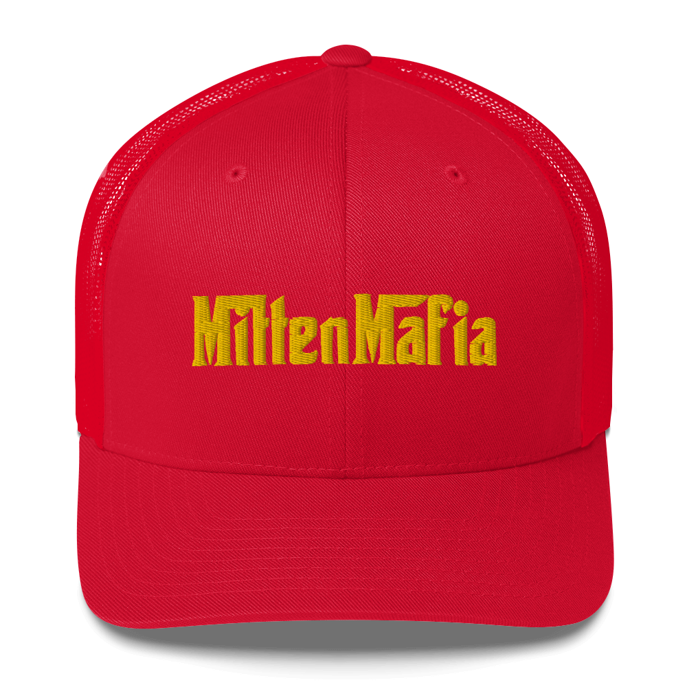 Michigan 'MittenMafia' Trucker Hat (Gangster Font) | Gold Embroidery