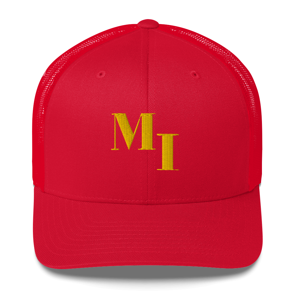 Michigan 'MI' Trucker Hat (Didone Logotype) | Gold Embroidery