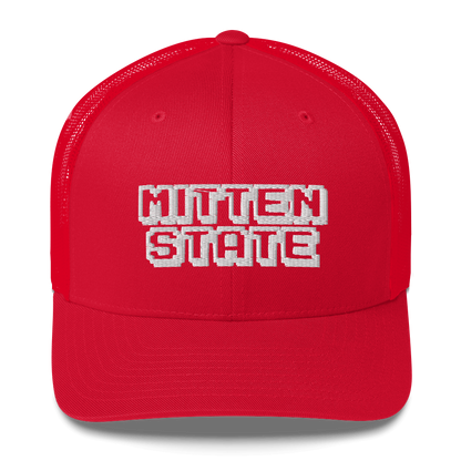 Michigan 'Mitten State' Trucker Hat (Arcade Font)