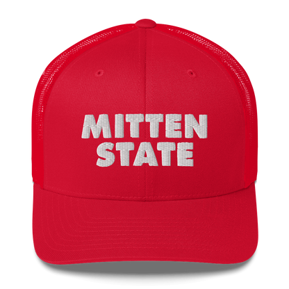 Michigan 'Mitten State' Trucker Hat (Geometric Sans Font)