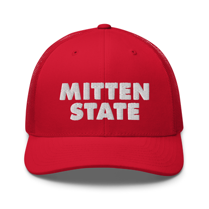 Michigan 'Mitten State' Trucker Hat (Geometric Sans Font)