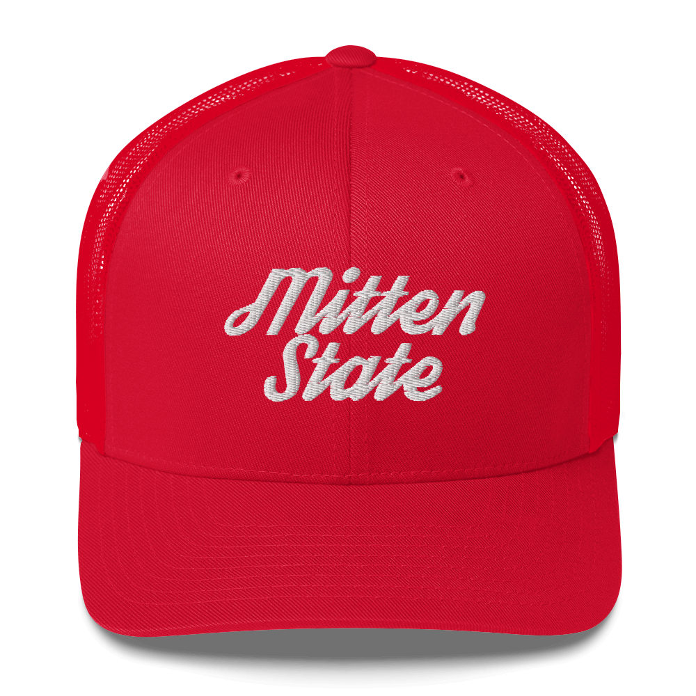 Michigan 'Mitten State' Trucker Hat (Script Font)