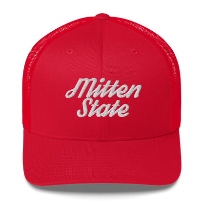 Michigan 'Mitten State' Trucker Hat (Script Font)