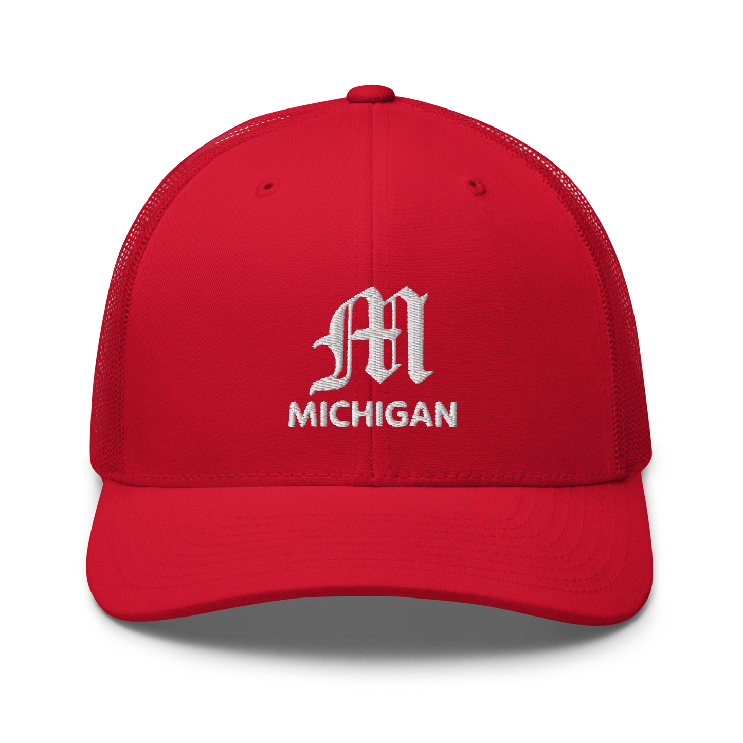 'Michigan' Trucker Hat (w/ Old English 'M')