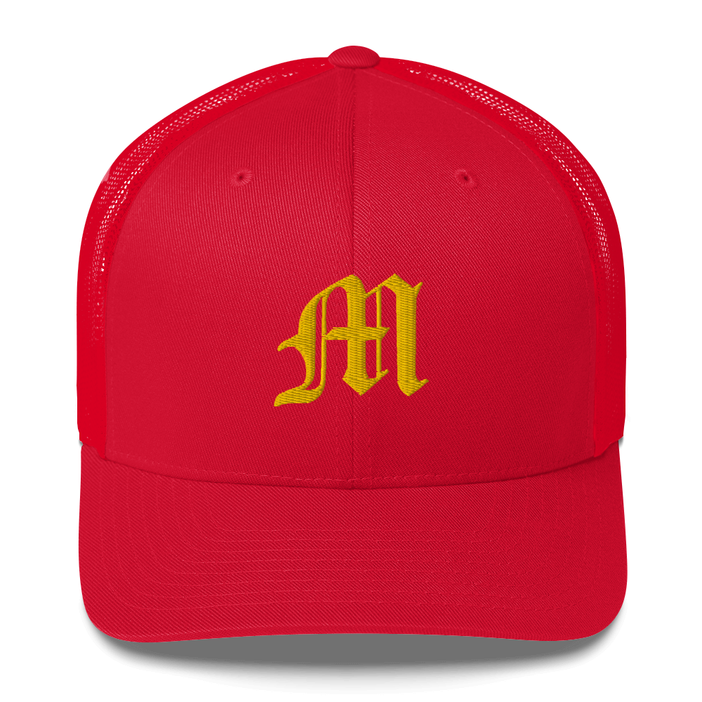 Michigan 'Old English M' Trucker Hat | Gold Embroidery