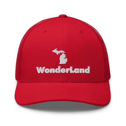 Michigan 'Wonderland' Trucker Hat (Geometric Sans Font)